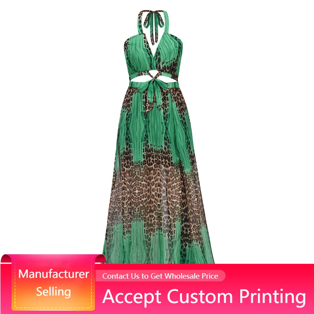 Abito Lungo Lungo Temperamento Chiffon Altalena Abito Estivo Da Donna Sexy Senza Schienale Gonne Lunghe Bohemien A Pendolo Grande