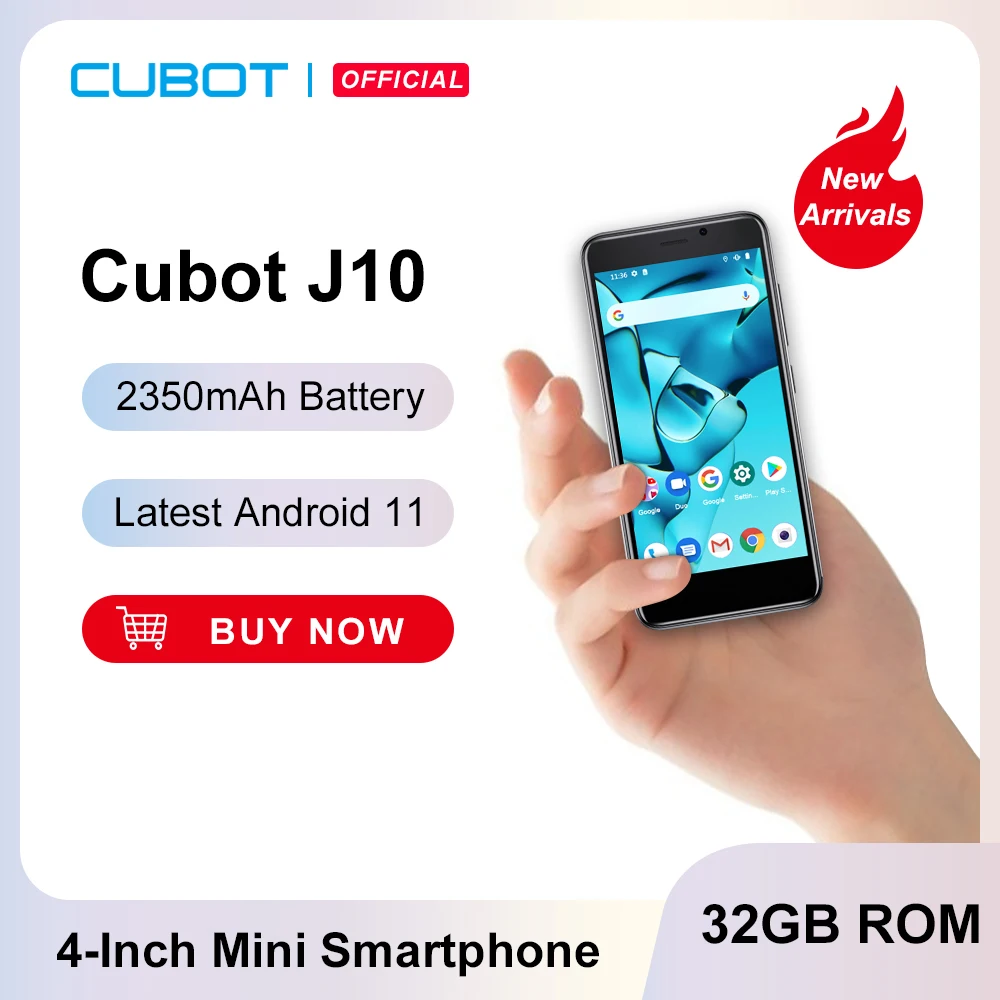 Cubot J10, Mini Smartphone Android 11, Cellulari In Offerta Con 4" Schermo, Telefoni Cellulari, 32 Gb(128Gb Espandibile), 3G Dual Sim, Face Id, 2350Ma