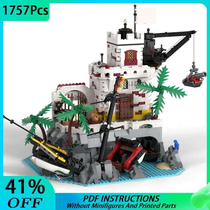 Moc Medievale Pirate Series Eldorado Ship Wreck Fortress Pirate Barracuda Bay Model Building Blocks Mattoni Fai Da Te Giocattolo Per Bambini Regalo