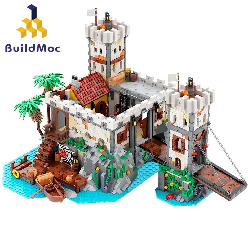 Buildmoc Pirati Di Barracuda Bay Eldorado Fortress Building Blocks 21322 Imperial Fortress Empire Soldiers House Regali Per Bambini