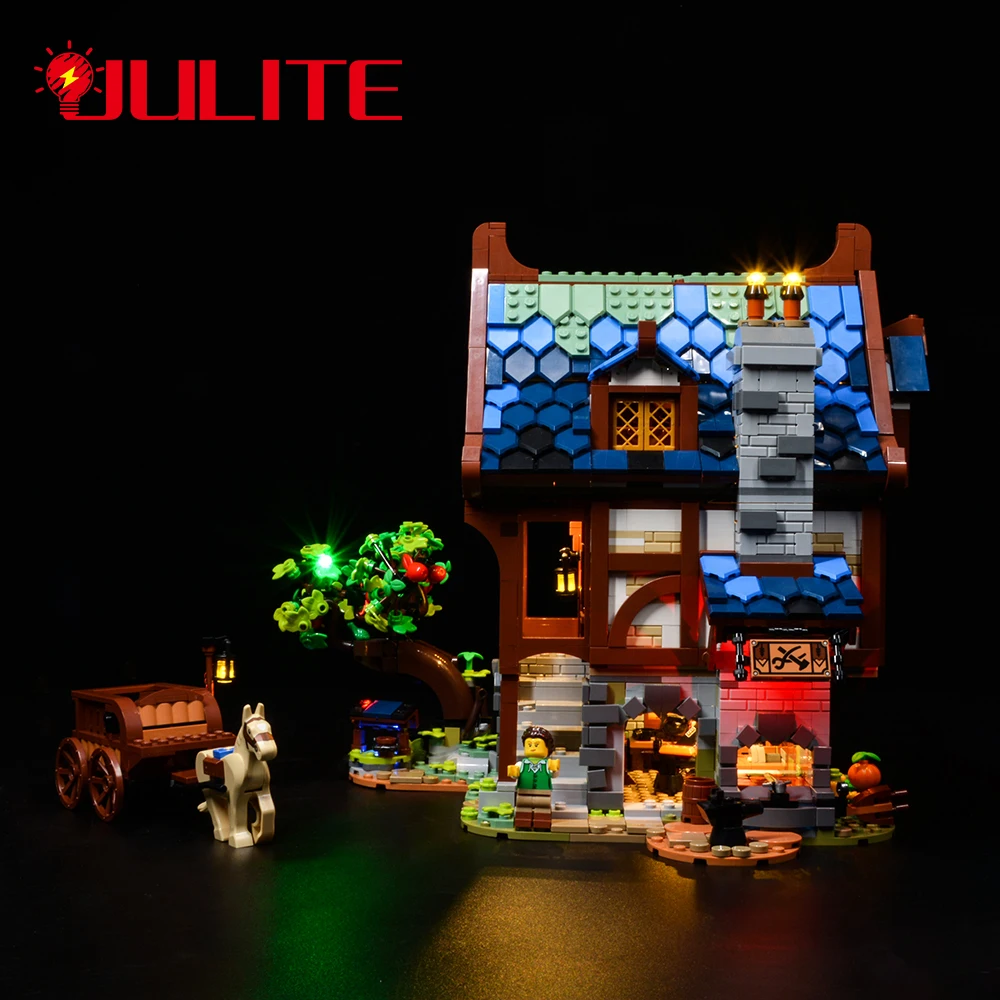 Kit Luci A Led Per Set Di Giocattoli Modello Fai Da Te Fabbro Medievale 21325 (Blocchi Non Inclusi)