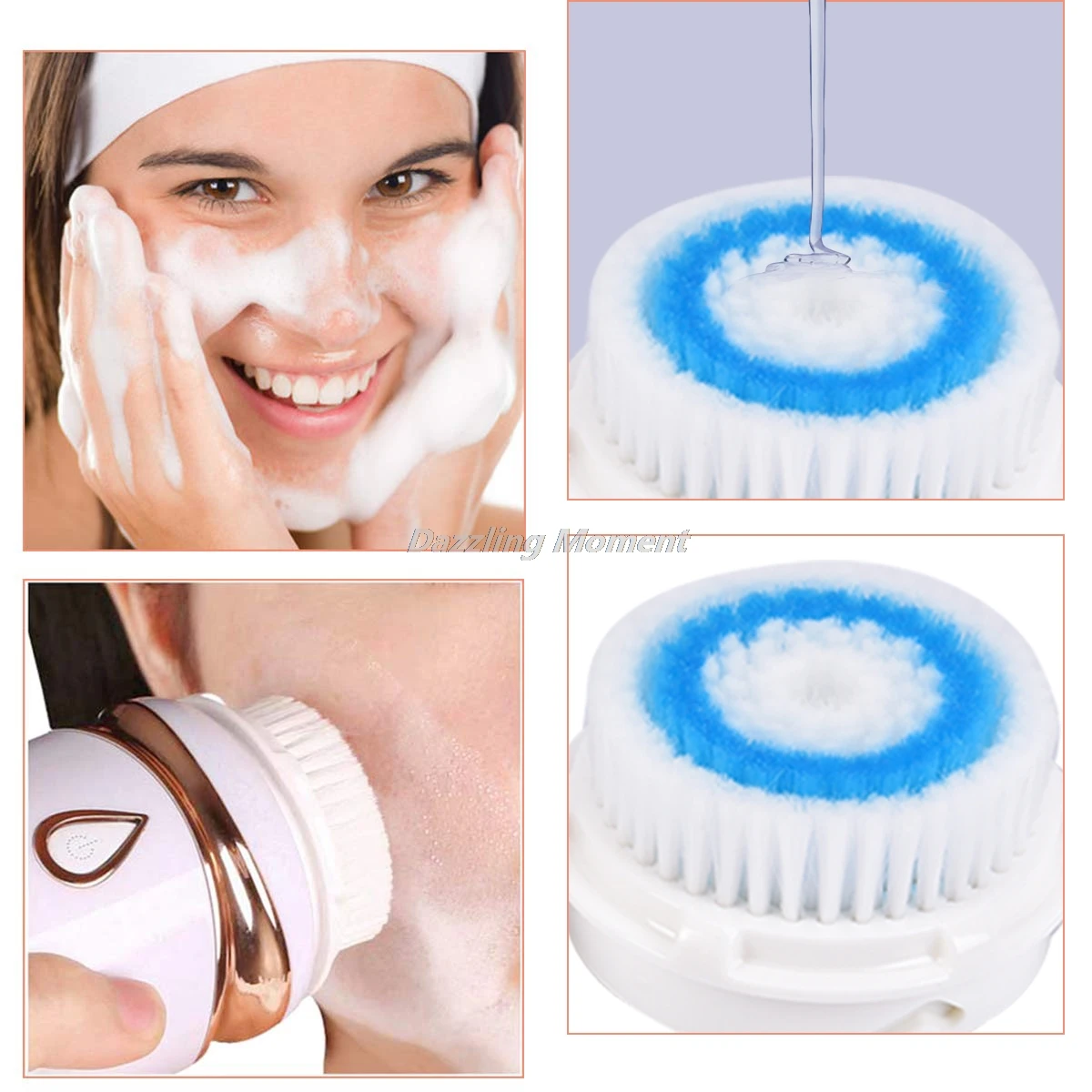 4 Pezzi Di Pulizia Profonda Dei Pori Testine Lavaggio Viso Per Clarisonic Mia-2 Pro