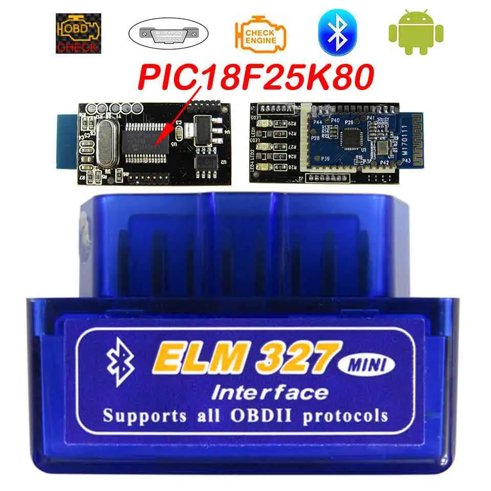 Super Mini Elm327 Bluetooth Obd2 V1.5 Elm 327 V 1.5 Obd 2 Scanner Diagnostico Automatico Per Auto Elm-327 Obdii Code Diagnostic-Tools