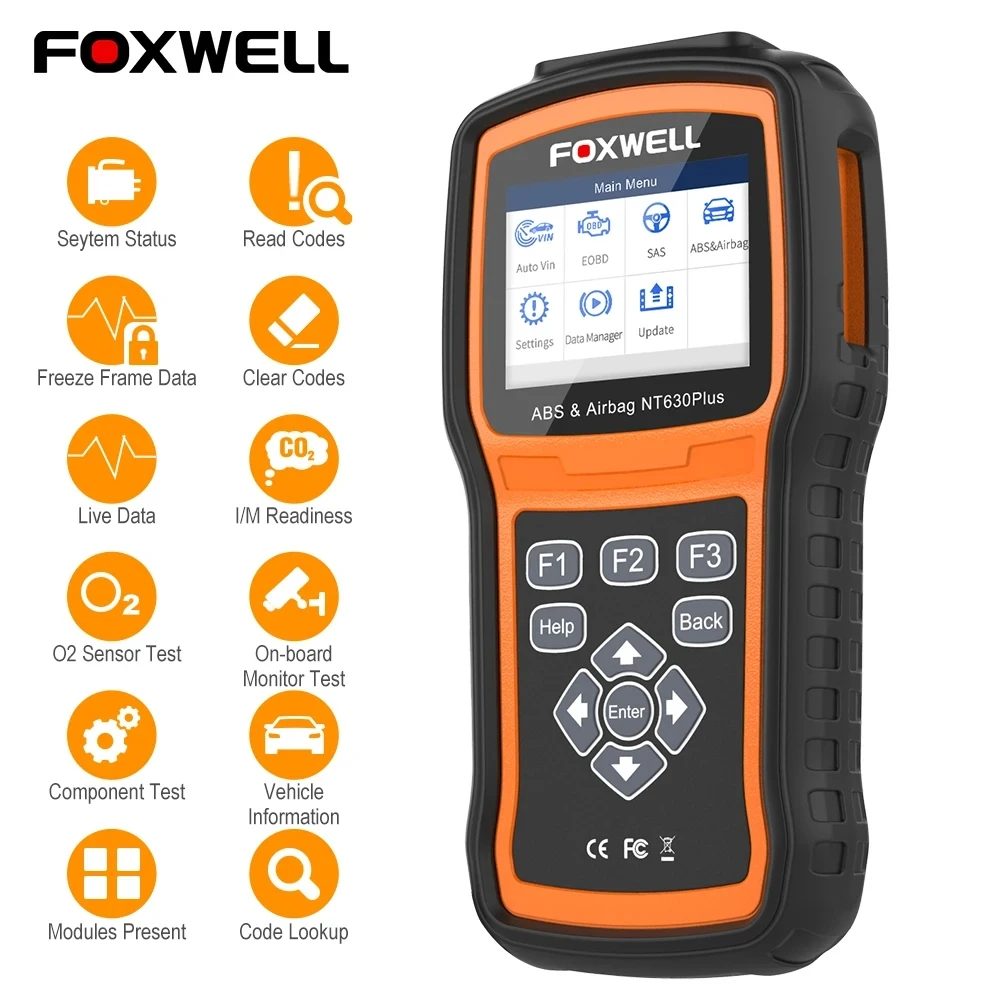 Foxwell Nt630 Plus Obd2 Lettore Di Codici Per Scanner Automobilistico Freno Sanguinamento Airbag Abs Srs Reset Crash Data Strumento Diagnostico Per Au
