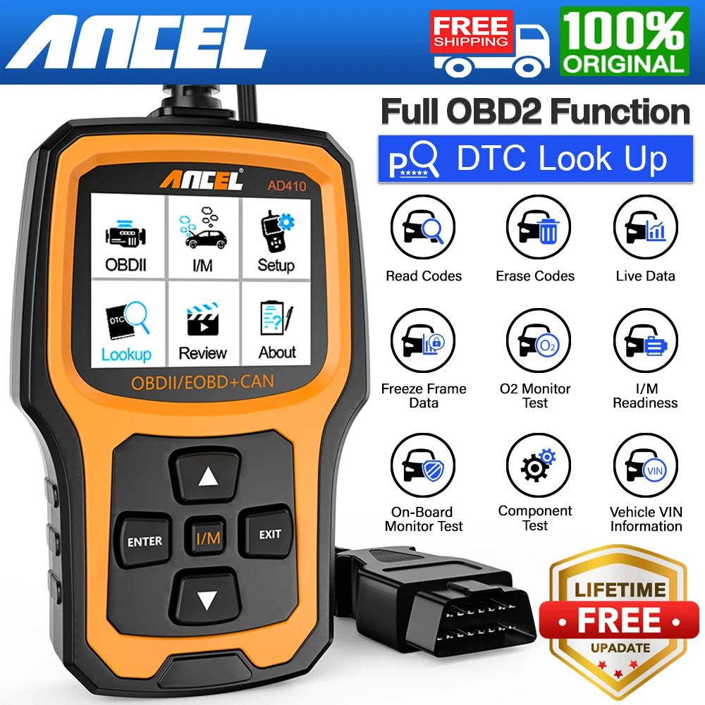 Ancel Ad410 Scanner Obd2 Scanner Diagnostico Professionale Controllo Motore Scanner Obd 2 Aggiornamento Gratuito Automobilistico Strumenti Diagnostici