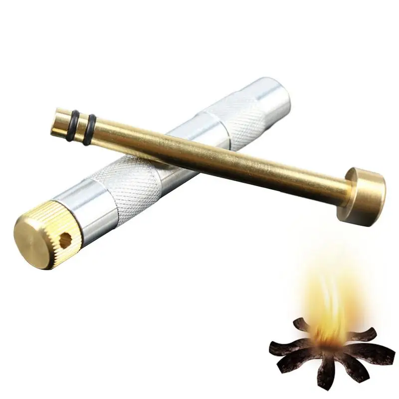 Metal Fire Piston Fire Starter Pistone Fire Starter Campeggio Fire Starter Outdoor Camping Gear Metal Fire Rod Per Sopravvivenza Escursionismo