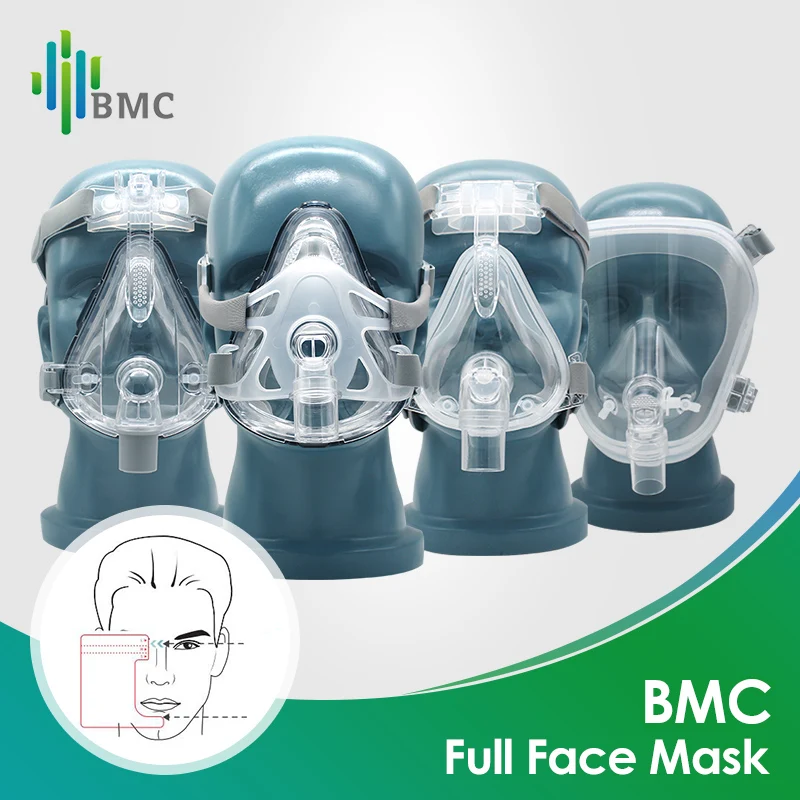 Bmc Cpap Maschera Integrale F1A F1B F4 F5A Con Copricapo Cuscini In Gel Di Silicone Per Auto Cpap Apnea Notturna Osahs Osas Russare Persone