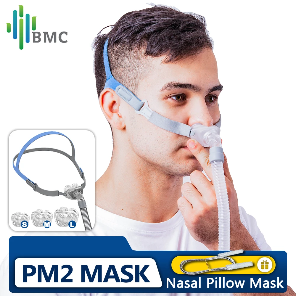 Bmc Cuscini Nasali Maschera Pm2 Silicone Morbido Cpap Accessori Tubo Anteriore Kit Full Size Naselli 22Mm Diametro Vasca