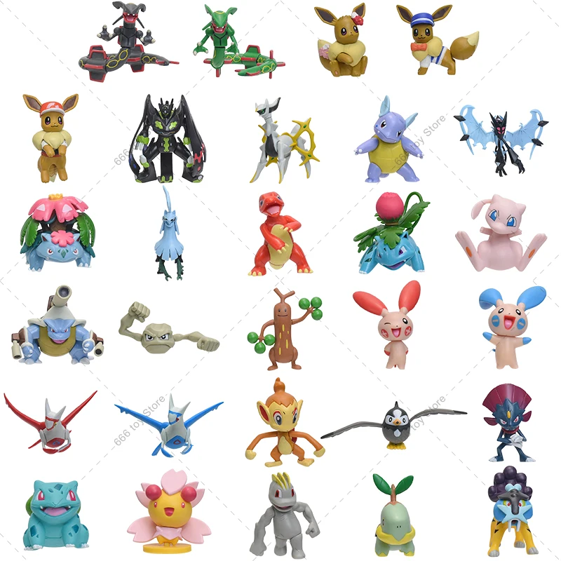 Mini Pokemon Figure Shiny Rayquaza Bulbasaur Zygarde Arceus Wartortle Venusaur Sillally Charmeleon Mew Sudowoodo Giocattoli In Pvc