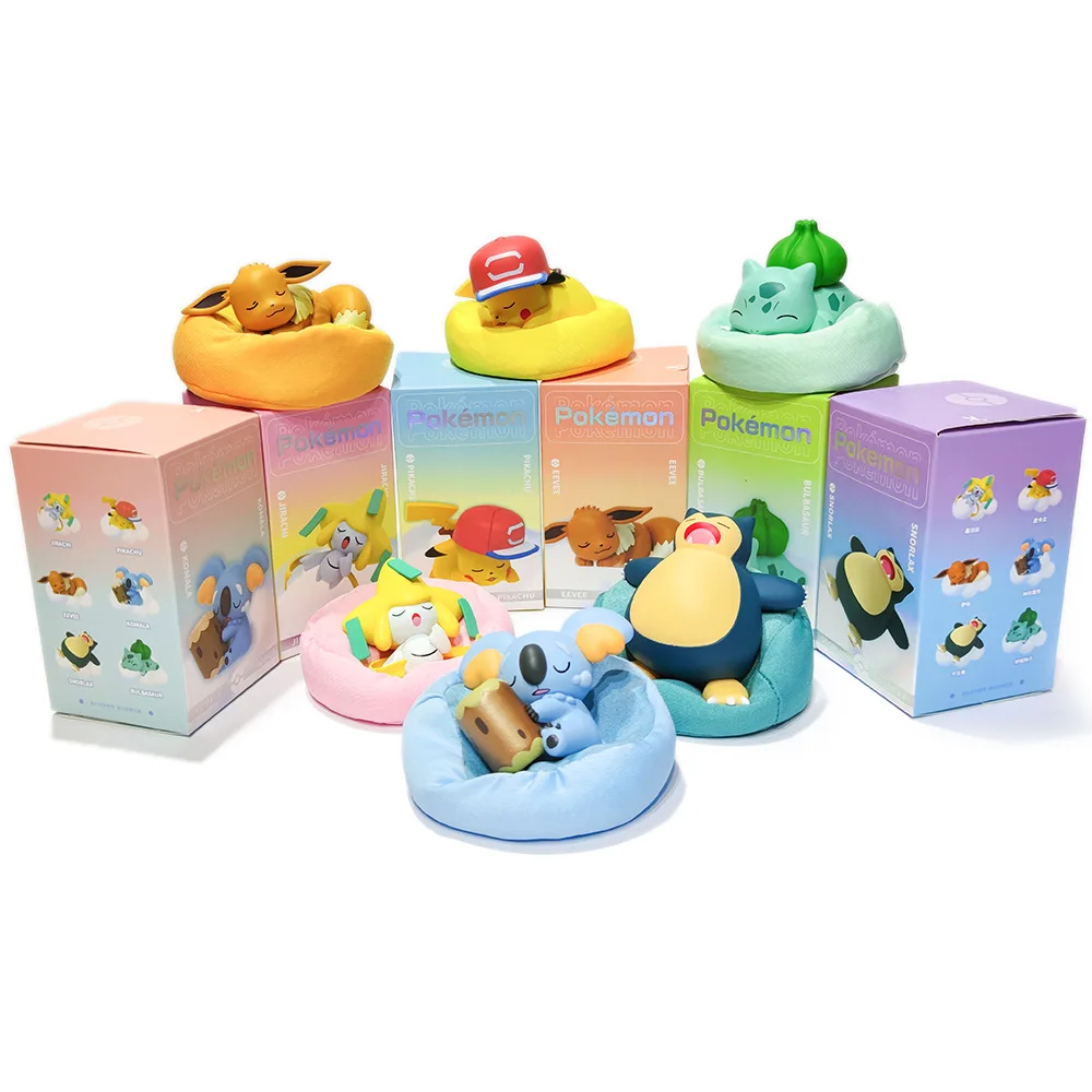 Pokemon Starry Dream Series Sleeping Mini Creative Action Figures 5-7Cm Pikachu Eevee Komala Bulbasaur Snorlax Model Giocattoli Per Bambini