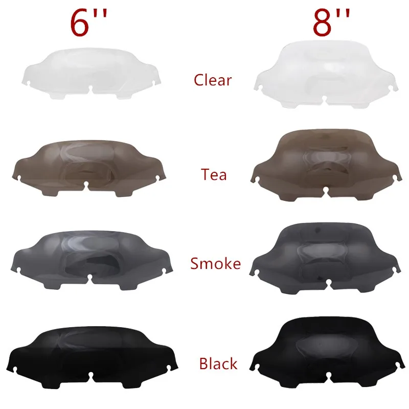 Moto 8 Colori 6 "/8" Cycle Wave Parabrezza Carenatura Copertura Parabrezza Per Harley Touring Electra Street Glide Flhx Bike 96-13