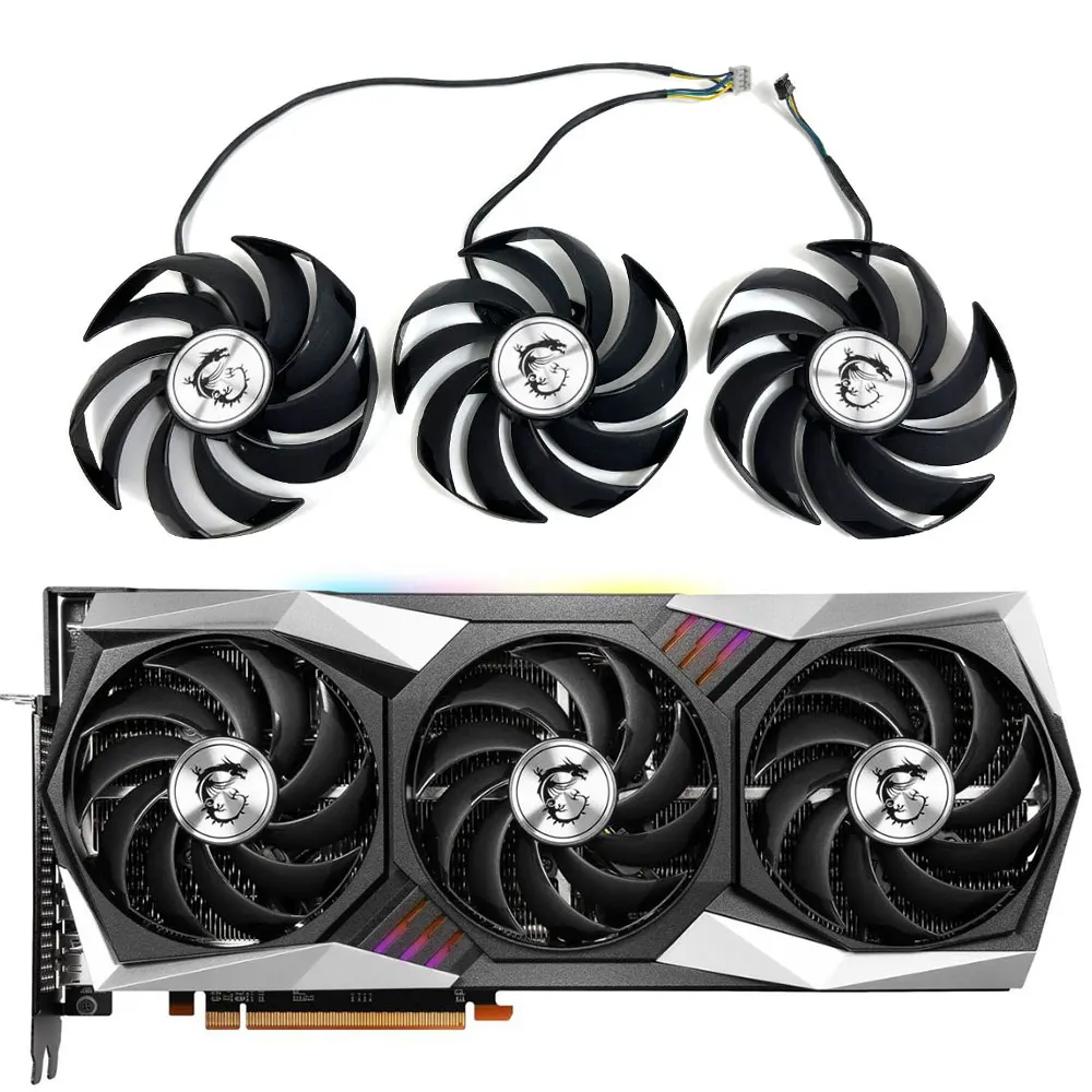 Ventola Muslimex Rx 6800 Xt Gaming X Trio Gpu, Per Msi Rx 6800, Rx 6800 Xt, Rx 6900 Xt Gaming X Trio Ventola Di Raffreddamento Della Scheda Grafica