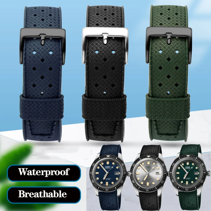 Cinturino Per Orologio In Gomma Siliconica Traspirante Per Longines Concordia Oris Diving Seiko Series 65 Replica Cinturino Sportivo 20Mm 22Mm