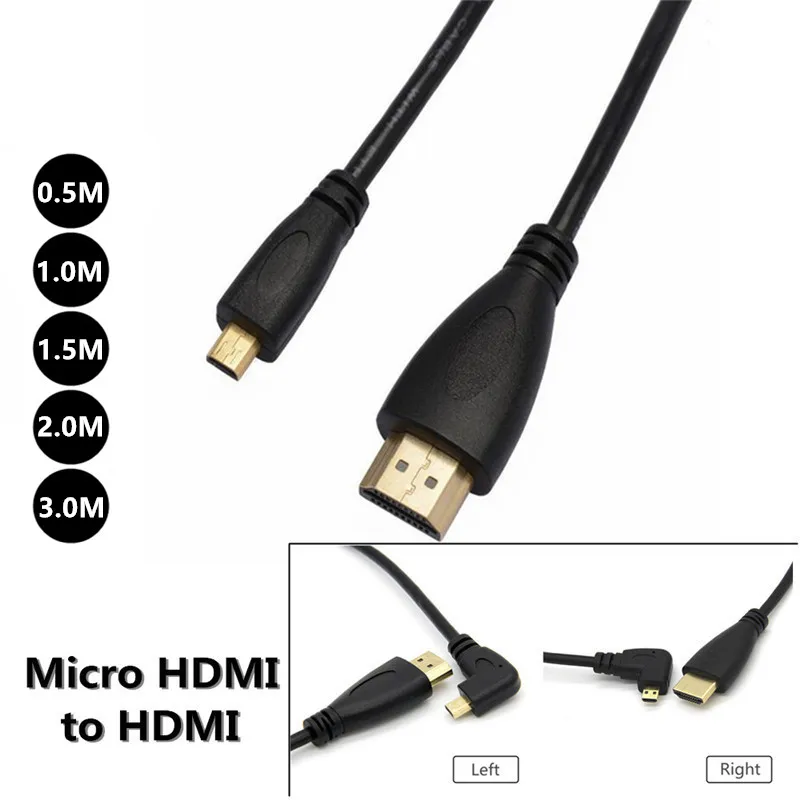Cavo Hdmi Ad Alta Velocità Compatibile Con Micro Hdtv D 1080P Ad Angolo Retto Per Sony Fdr-Ax53 Handycam, Hxr-Nx80, Fdr-Ax700, Hdr-Cx405