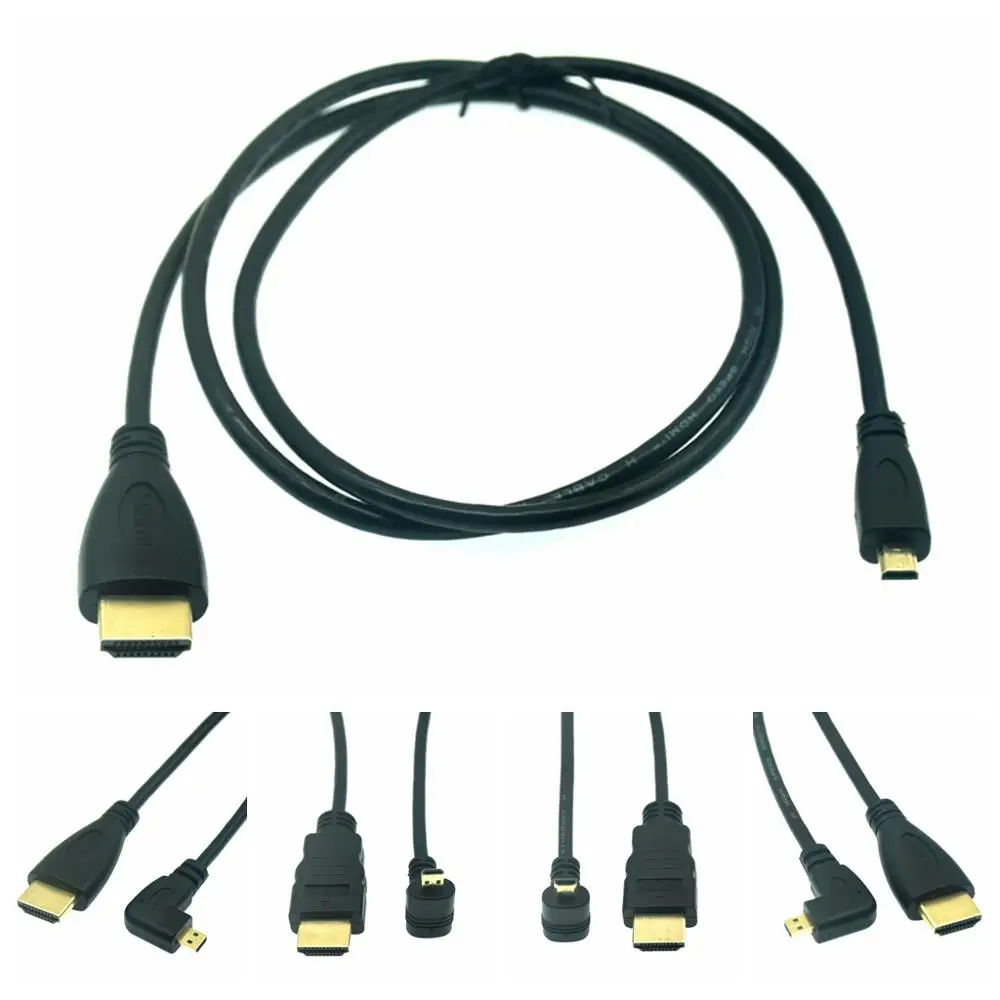 Cavo Hdmi-Compatibile-A Micro Hd-D Ad Alta Velocità 1080P Ad Angolo Retto Per Sony Fdr-Ax53 Handycam, Hxr-Nx80, Fdr-Ax700, Hdr-Cx405