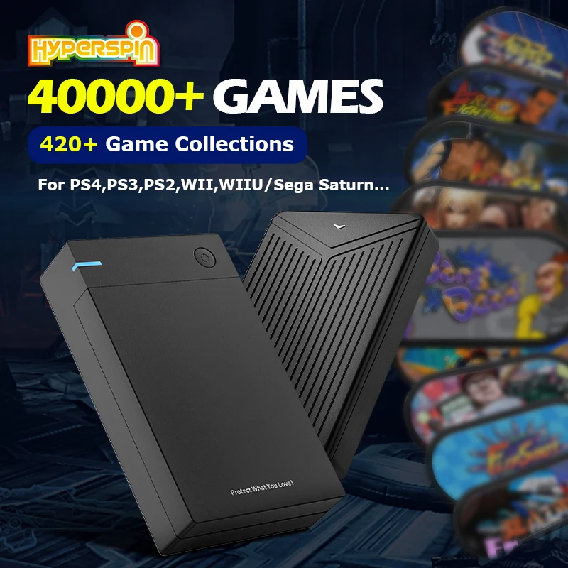 Hyperspin Hdd Con 40000 Retro Game Per Ps4/Ps3/Ps2/Wii/Wiiu/Ss/Psp/N64 Disco Rigido Da Gioco Portatile Esterno Per Pc/Laptop Win