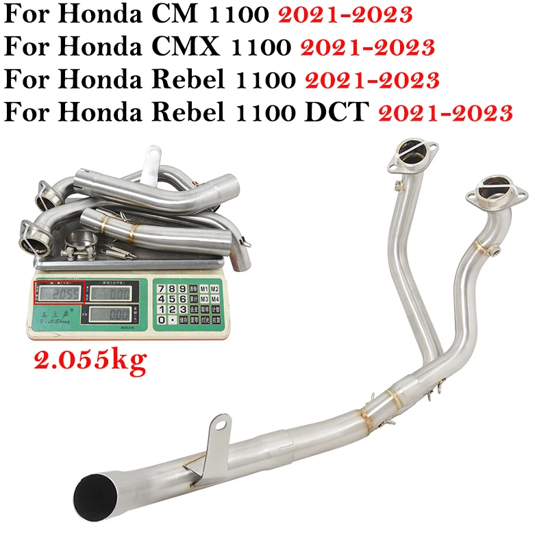 Per Honda Cm 1100 Cmx 1100 Rebel 1100 Rebel 1100 Dct 2021 - 2023 Scarico Moto Fuga Modificato Tubo Di Collegamento Anteriore Silenziatore