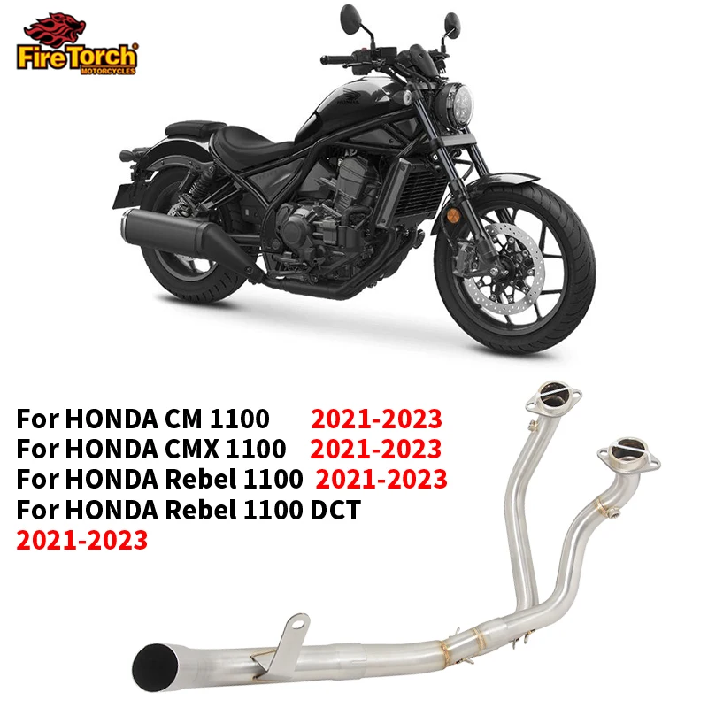 Per Honda Cm 1100 Cmx 1100 Rebel 1100 Rebel 1100 Dct 2021 2022 2023 Scarico Moto Fuga Modificato Tubo Anteriore Sistema Completo