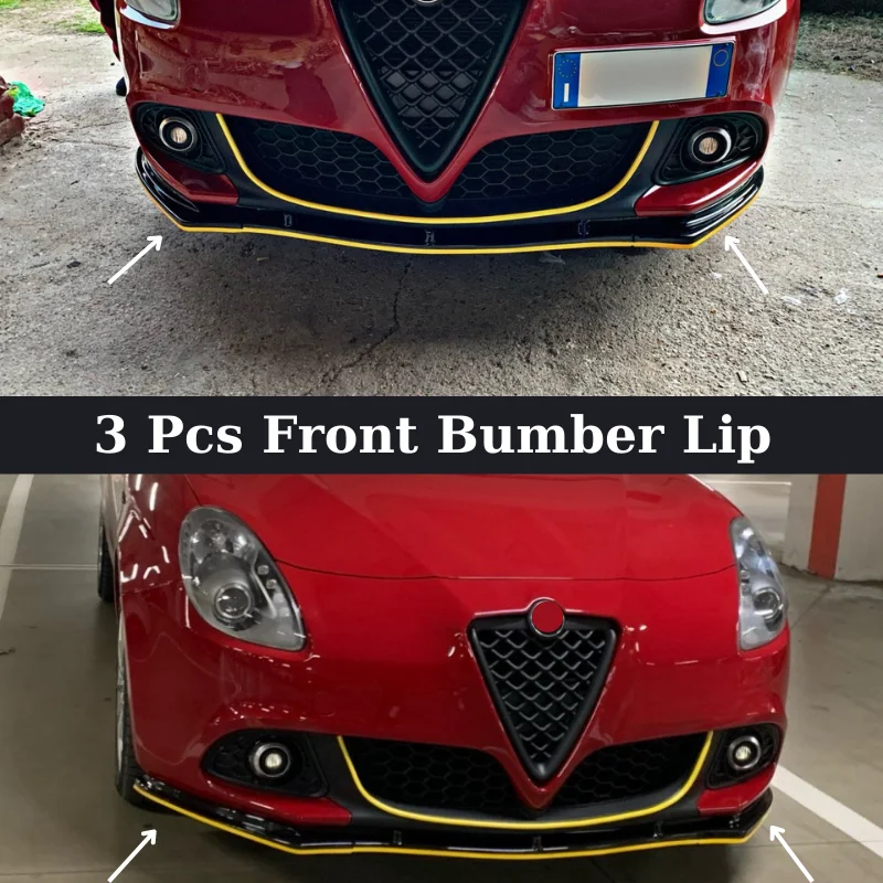 3 Pcs Labbro Paraurti Anteriore Per Alfa Romeo Giulietta Body Kit Spoiler Splitter Diffusore Plastica Abs Di Alta Qualità Sport Professionale