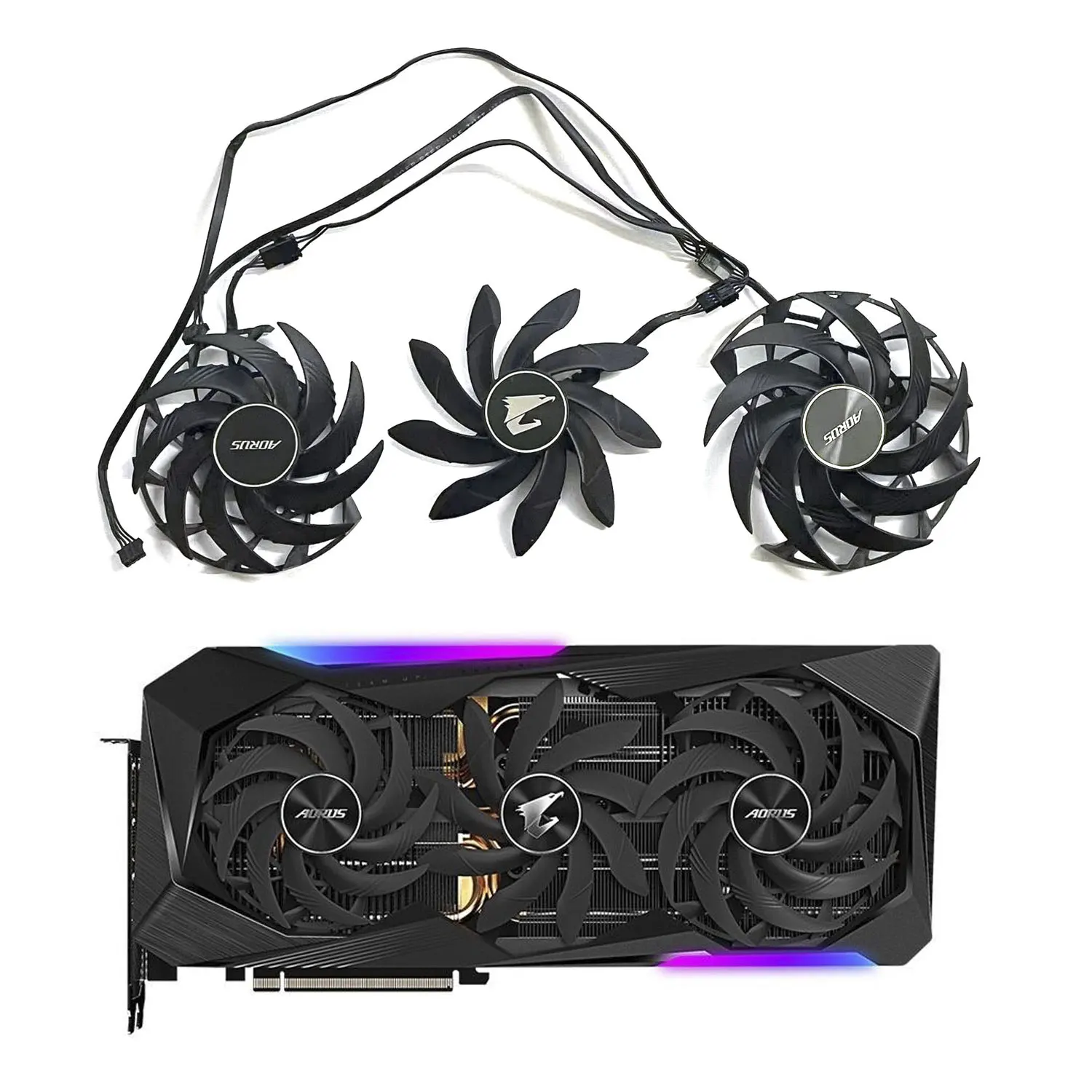 Nuovissimo 3 Ventola 4Pin Muslimdc 12V 0.55A Per Gigabyte Aorus Geforce Rtx 3070 3080 3090 Xtreme Rx 6800 6900 Xt Master 16G