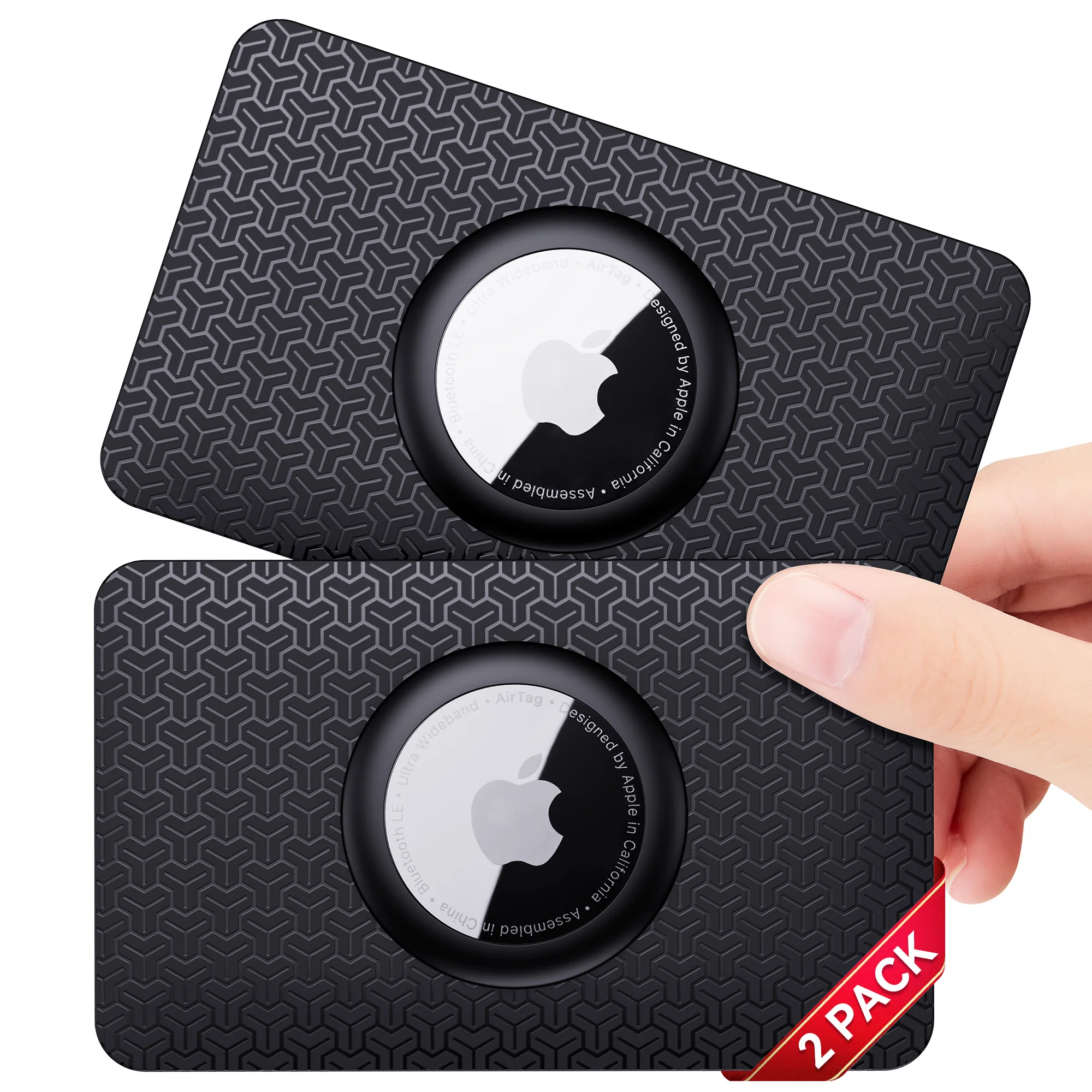 Airtag Portafoglio Titolare Slim Card 2 Pack Sottile Air Tag Portafoglio Clip Custodia Per Carte Per Apple Airtags Gps Tracker Custodie Accessori