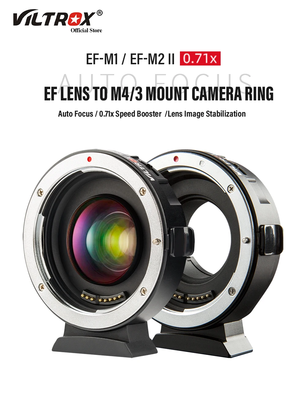 Viltrox Canon Ef Lens To M43 Mtf Mount Camera 0.71X Speed Booster Adattatore Obiettivo Riduttore Focale Messa A Fuoco Automatica Per Gh4 Gh5 Gf6 Bmcc
