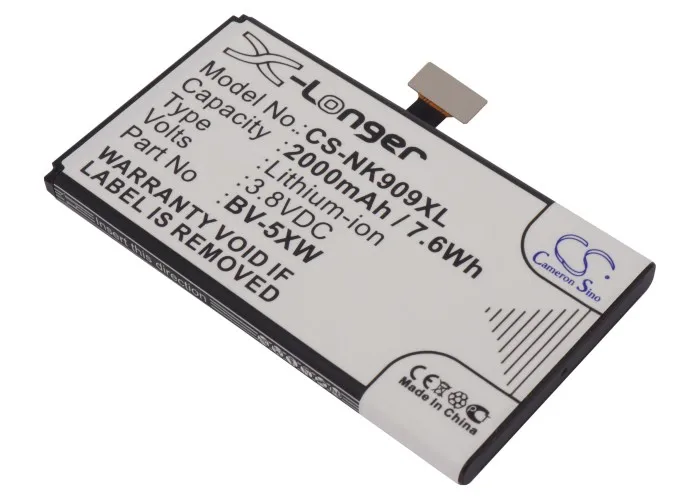 Batteria 2000Mah Bv-5Xw Per Nokia Lumia 1020 Lumia 909