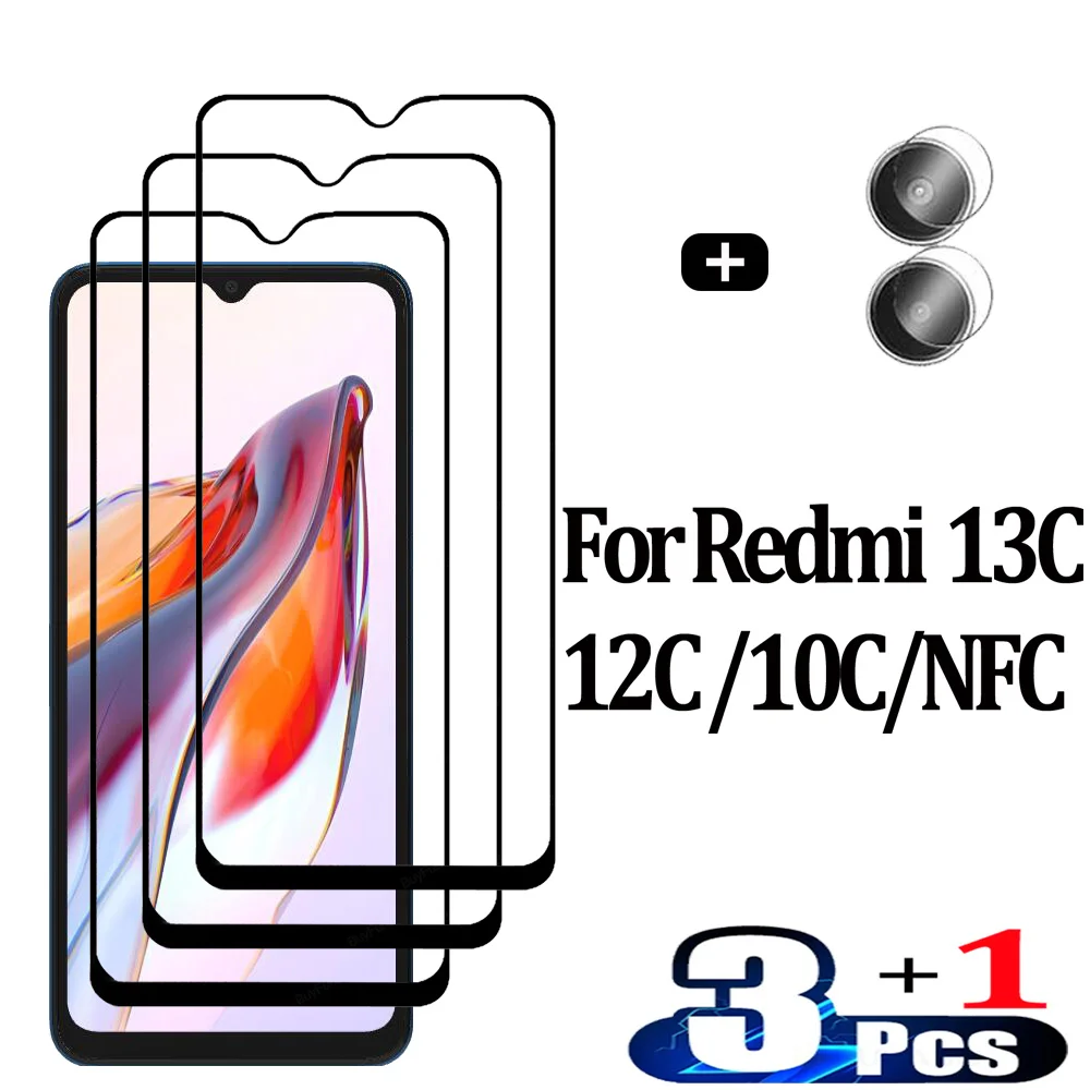 Anteriore Vetro Temperato Per Xiaomi Redmi 13C 12C 10C Nfc Screen Protector Redmi 13 C Pellicola Protettiva Redmi 12 C Pellicola Redmi 10 C Pellicola 