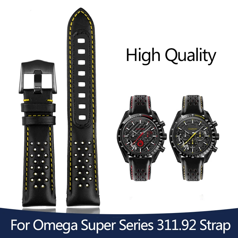 Cinturino In Pelle Di Vitello Da 21Mm Per Omega Super Moon Dark Side Apollo 8 Series Cinturino Per Cinturino Da Uomo 311.92 311.92.44 Bracciale