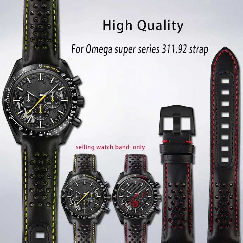Cinturino In Pelle Di Vitello 21Mm Per Omega Super Moon Dark Side Apollo 8 Series Cinturino Per Cinturino Da Uomo 311.92 311.92.44 Bracciale