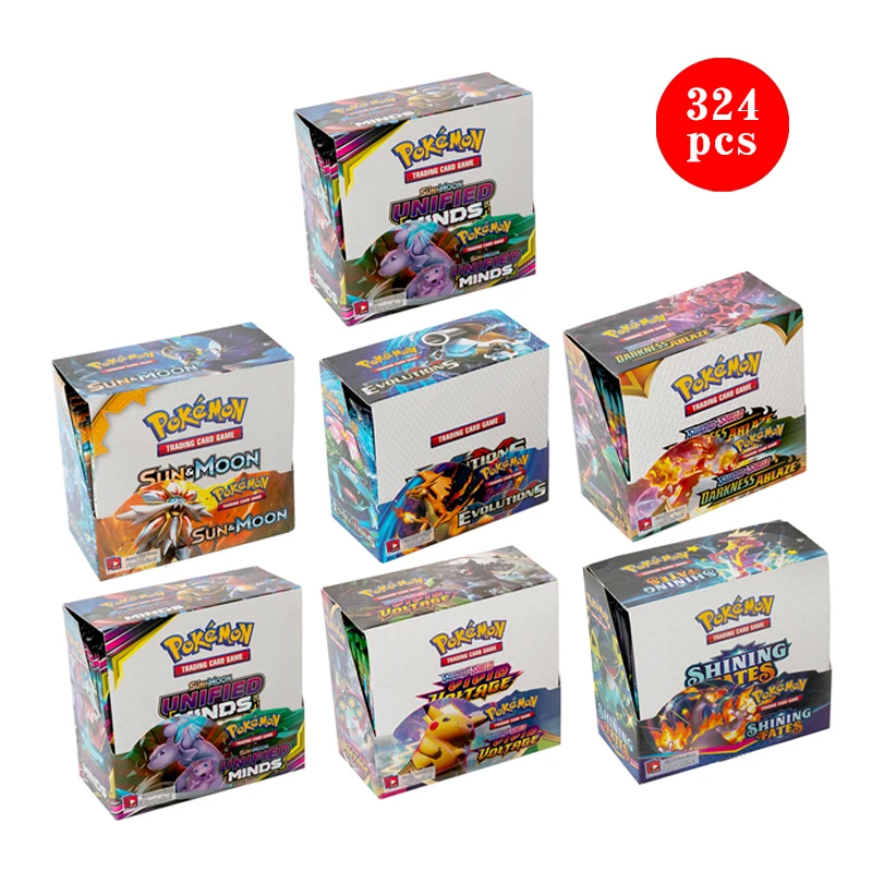 324Pcs Box Pokemon Card Shining Fates Style English Booster Battle Carte Collezionabili Carte Da Gioco Carte Da Collezione Giocattoli Regali Per Bambi