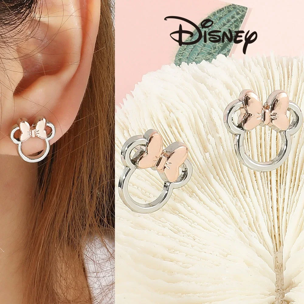 Disney Mickeymouse Orecchini The Pooh Winnie Mickey Mouse Action Anime Figure Bow Pearl Orecchini Ornamenti Moda Donna Regali