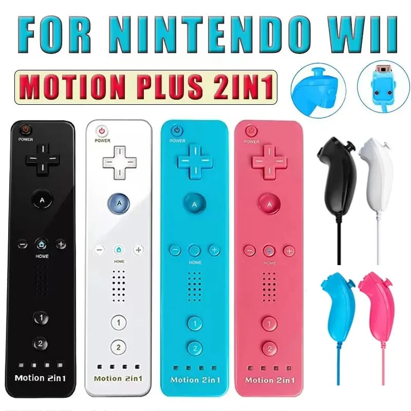 Built-In Motion Plus Wireless Remote Gamepad Controller Per Nintendo Wii Nunchuck Per Nintend Wii Remote Control Joystick Joypad
