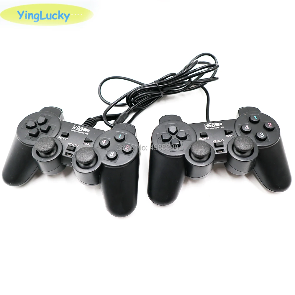 Arcade Manico Cavo Negro 1,8 M Mando Un Distancia De Doble Impacto Gamepad Joypad Para Playstation 2 Ps2 K5