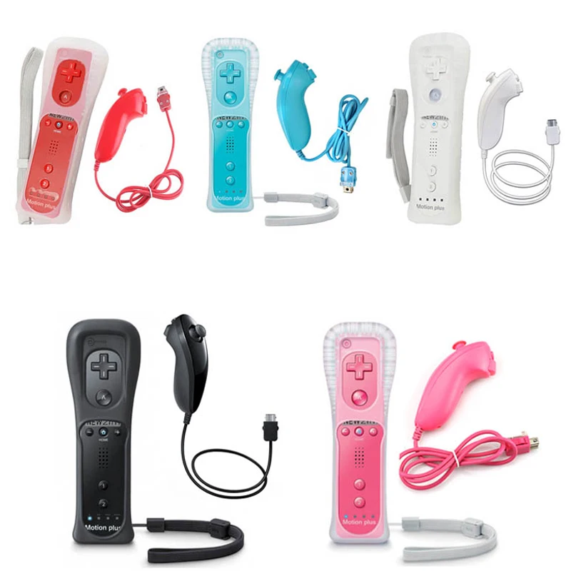 2 In 1 Per Nintend Wii Motion Plus Wireless Remote Gamepad Controller Per Wii Nunchuck Wireless Remote Controle Joystick Joypad