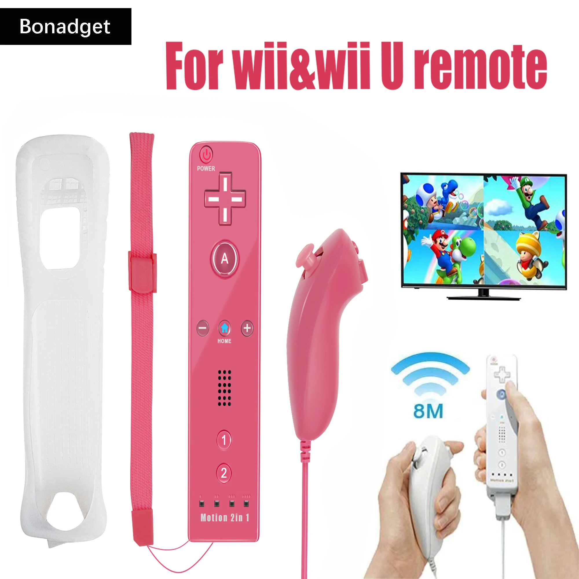 Per Nintendo Wii/Wii U Joystick 2 In 1 Wireless Nunchuck Remote Gamepad Opzionale Motion Plus Controller Per Videogiochi
