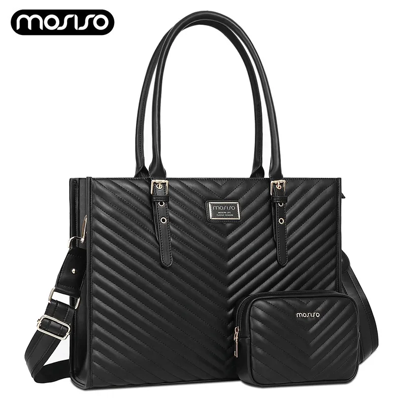 Waterproof Pu Leather Laptop Tote Bag For Women 15 15.6 16 Inch Computer Bag Macbook Air Pro M3 M2 M1 Hp Dell Asus Notebook Case