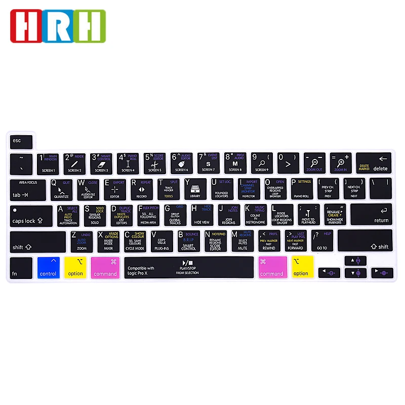 Hrh Logic Pro X Scelta Rapida Hotkey Cover Per Tastiera Funzionale In Silicone Per Macbook Pro 16 13 A2141 M1 M2 Chip 2022 A2338/A2251/A2289