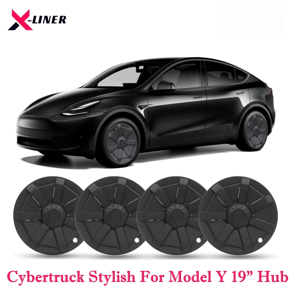 19 Pollici Hubcap Fit 2020-2023 Tesla Model Y Copriruota 4 Pezzi Di Ricambio Coprimozzo Protezione Cybertruck Elegante Decorazione Per Auto