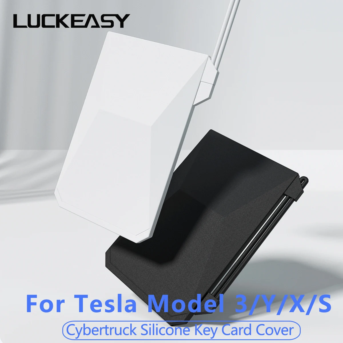 Luckeasy Per Tesla Model 3/Y Car Key Card Holder Accessori Auto Cybertruck Silicone Key Card Protector Cover Modello X S 1 Pz