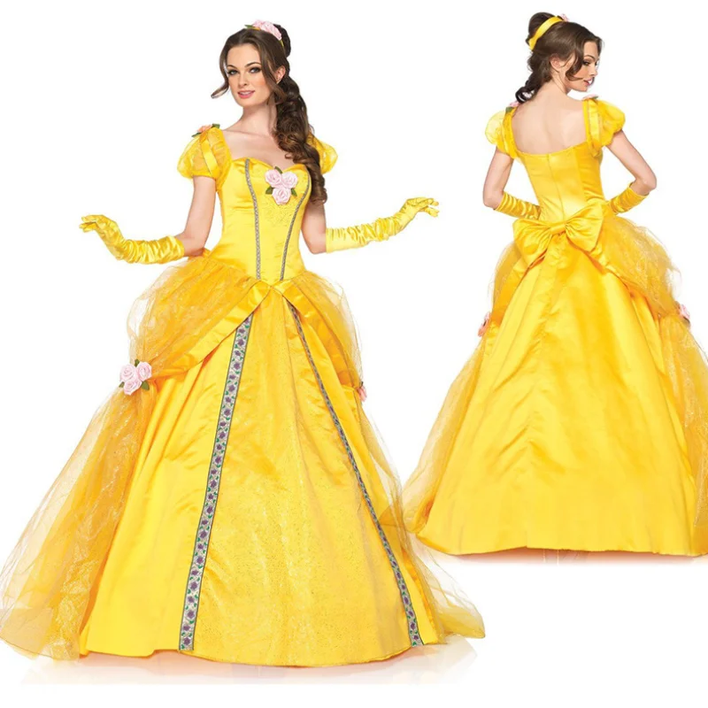 Costume Di Halloween Disney Belle Princess Dress Adult Beauty And Beast Anime Belle Dress Cosplay Performance Regali Di Compleanno Per Donna