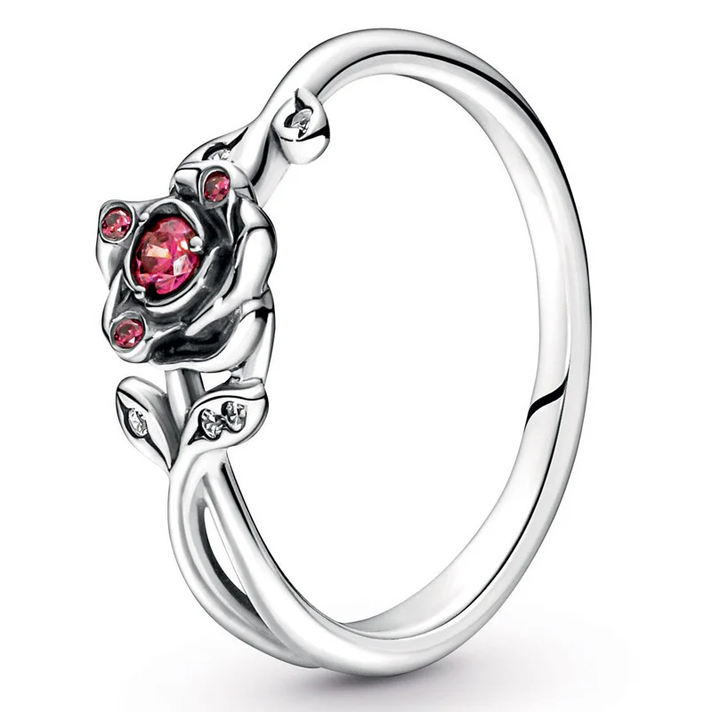 Autentico Anello In Argento Sterling 925 Beauty And The Beast Rose Per Le Donne Wedding Party Europe Fashion Jewelry