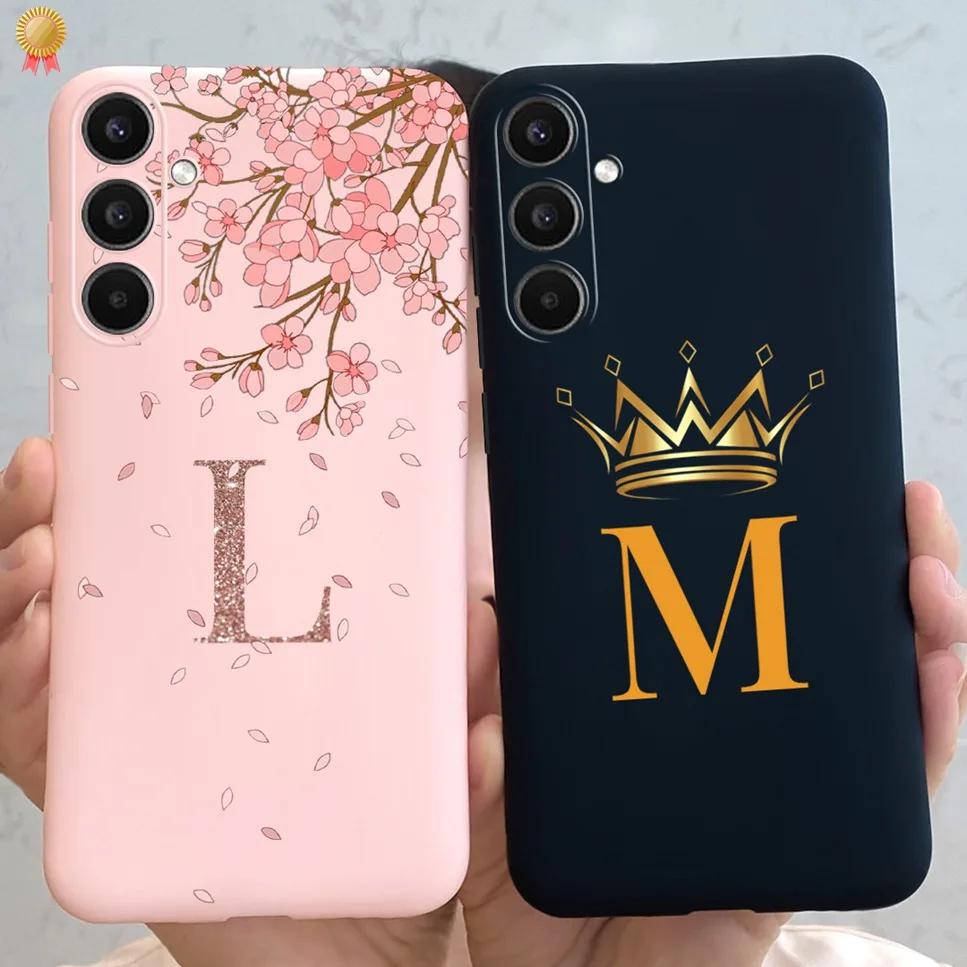 Per Samsung Galaxy A34 A 34 5G Custodia Di Lusso Carino 26 Lettere Fiori Corona Cover Posteriore In Silicone Per Samsung A34 A 34 5G Custodia Per Tele
