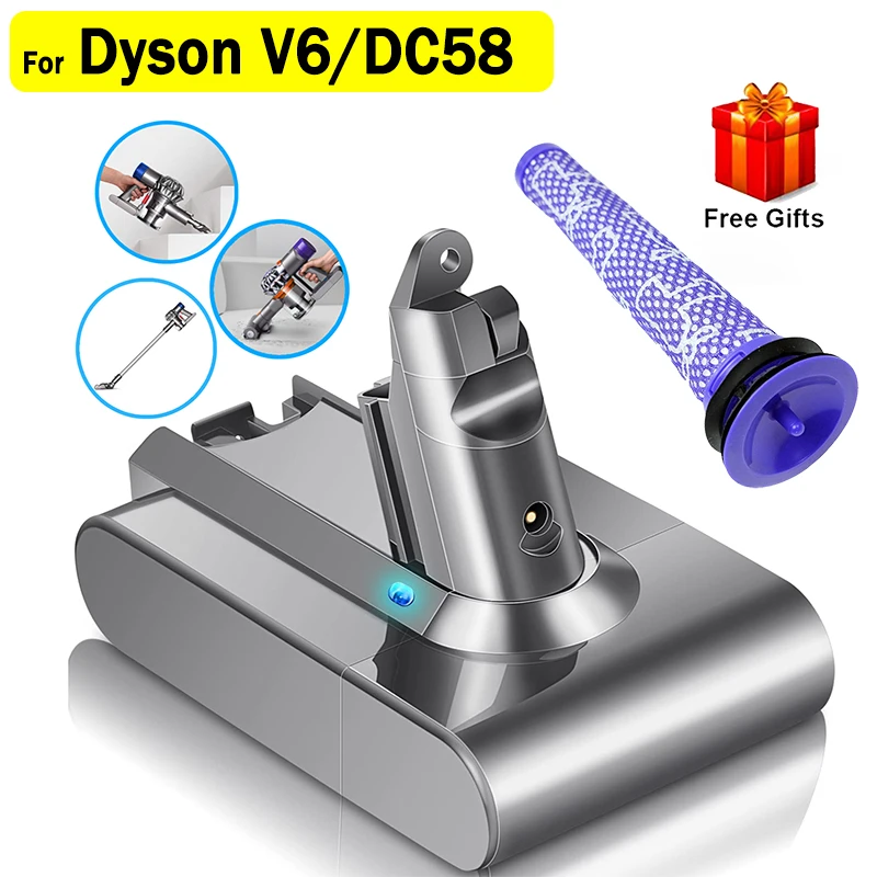 Batteria Al Litio 21.6V V6 Per Dyson Dc62 Dc59 Dc58 Sv03 Sv04 Sv09 V6 Animal Motorhead V6 Absolute Fluffy Aspirapolvere