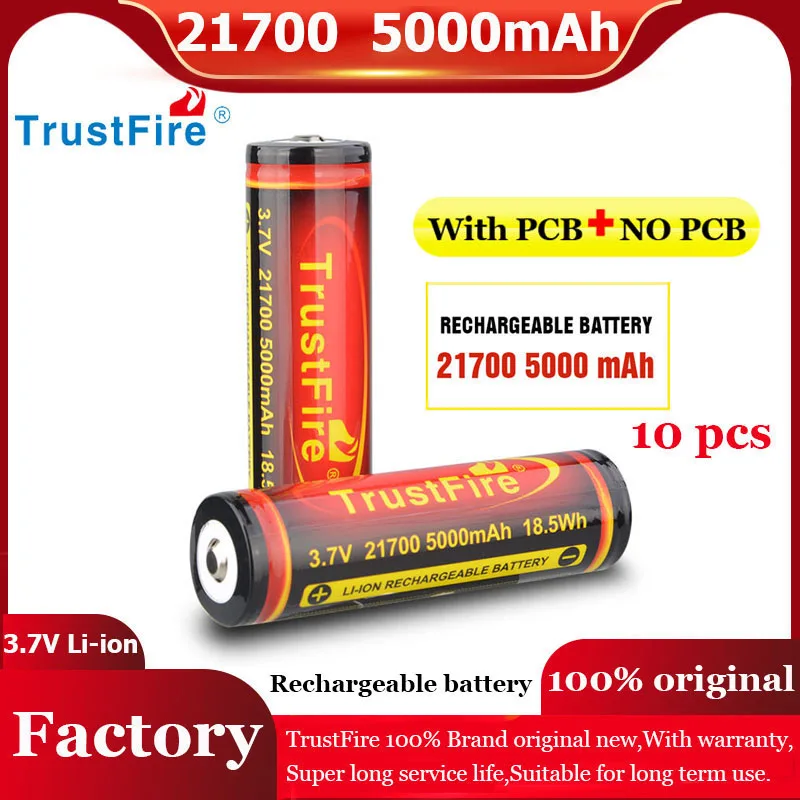 Trustfire 21700 Batteria Al Litio 3.7V 5000Mah Batterie Ricaricabili Agli Ioni Di Litio Per Mc3 T40R T21R T90R Torcia Giocattoli Batteria