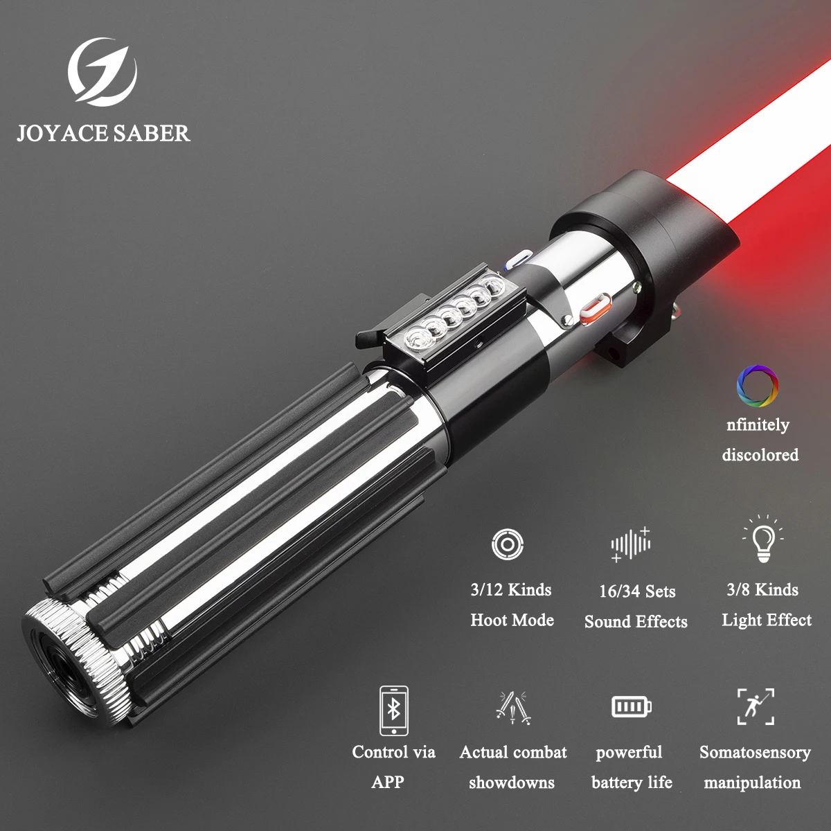 Joyacesaber Pixel Lightsaber Darth Vader Manico In Metallo Rgb Light Saber Sensitive Smooth Swing Heavy Dueling Laser Sword Toys