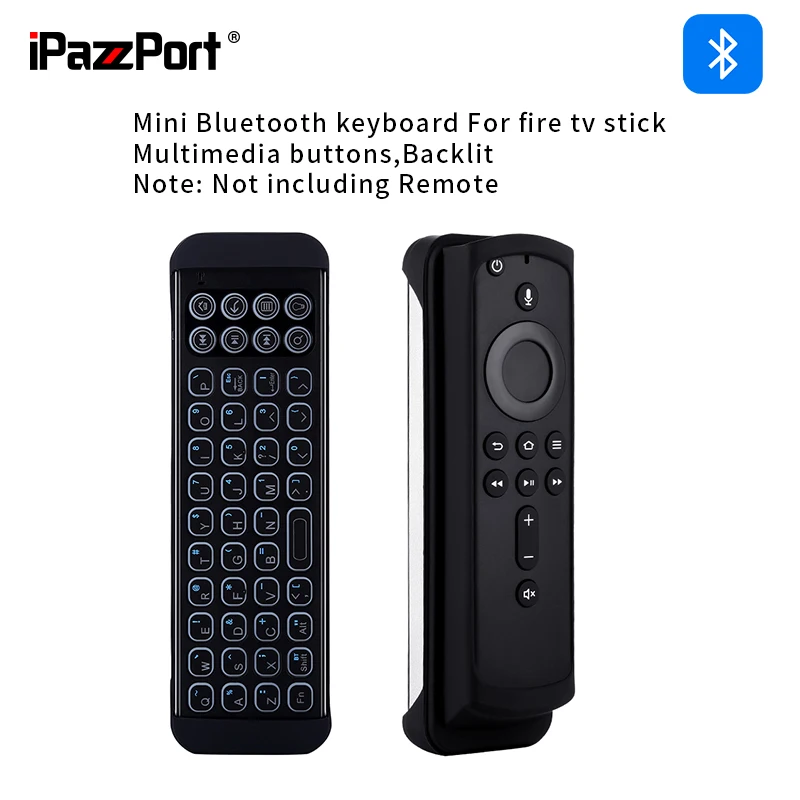Telecomando Per Tastiera Wireless Mini Bluetooth Ipazzport Con Retroilluminazione Per Fire Tv Stick 4K Max Lite, Fire Cube, Smart Tv