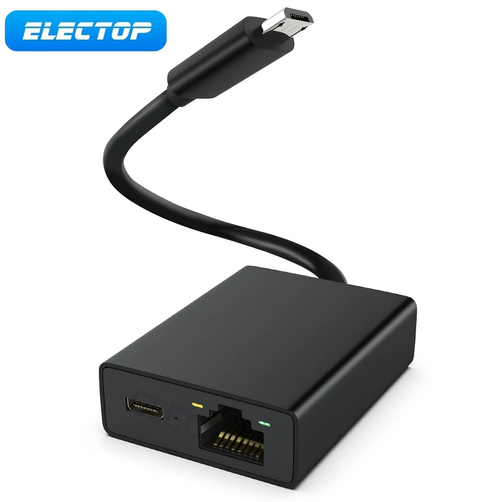Electop Usb Network Card Adattatore Ethernet Scheda Di Rete Da Micro A 100M Per Router Switch Ethernet 4K Fire Tv Stick