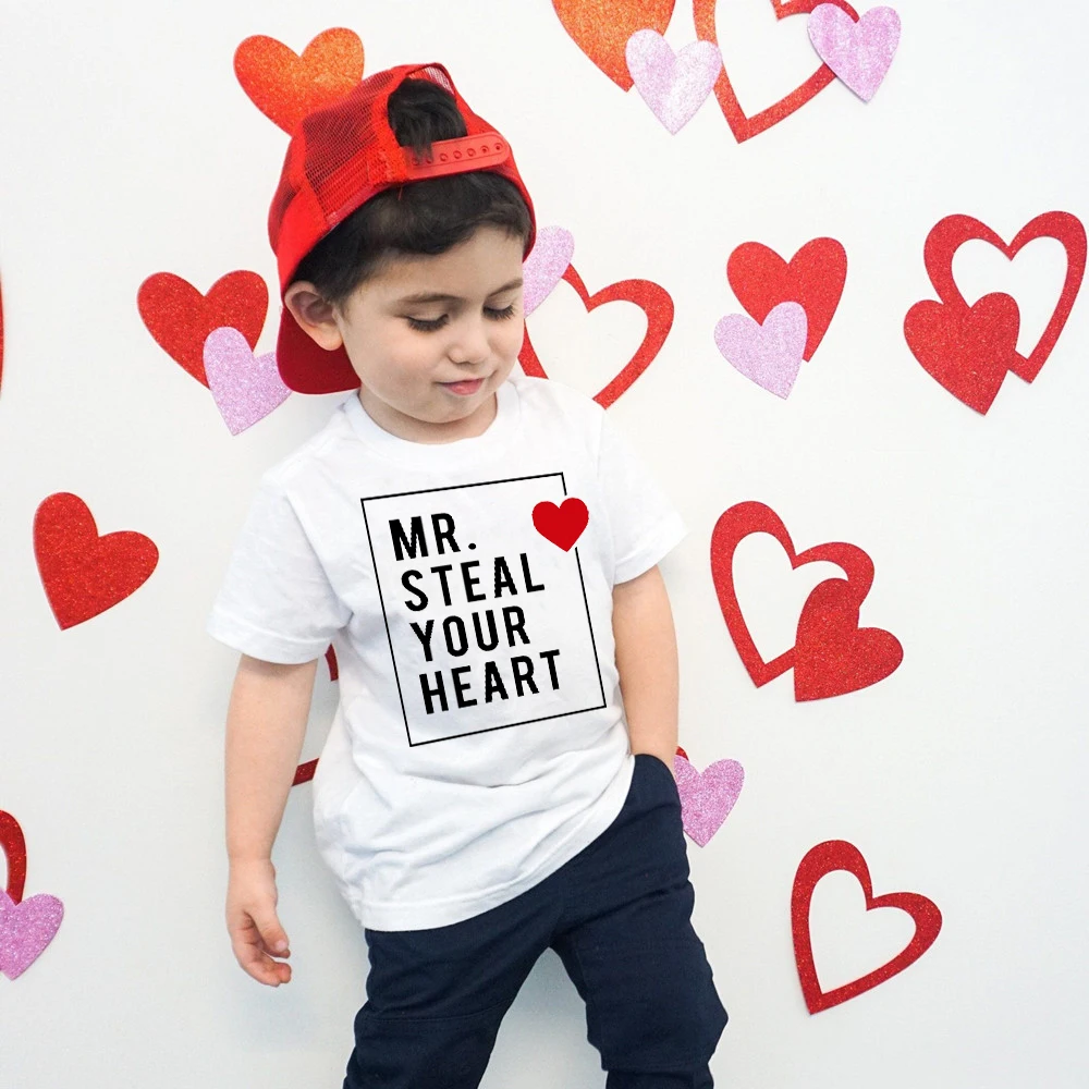 Mr Ruba Il Tuo Cuore Camicia Di San Valentino Divertente Maglietta Per Bambini Di San Valentino Maglietta Per Bambini Di San Valentino Vestito Per Bam