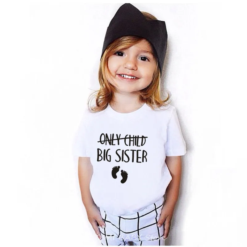 Solo Bambino Big Brother/Sister To Be Gravidanza Annuncio Tshirt Bambini Divertente T-Shirt A Maniche Corte Bambini Bambino T-Shirt Casual